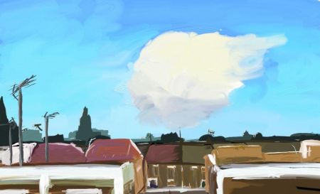 View out onto a West London street    