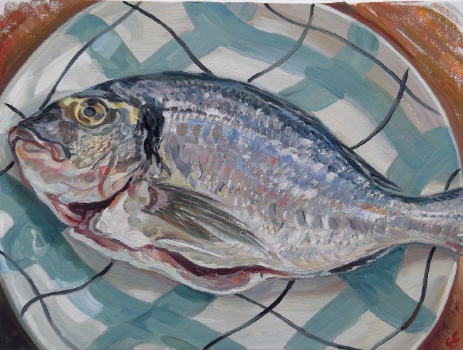 Sea Bream on tartan plate