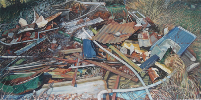 scrap metal pile