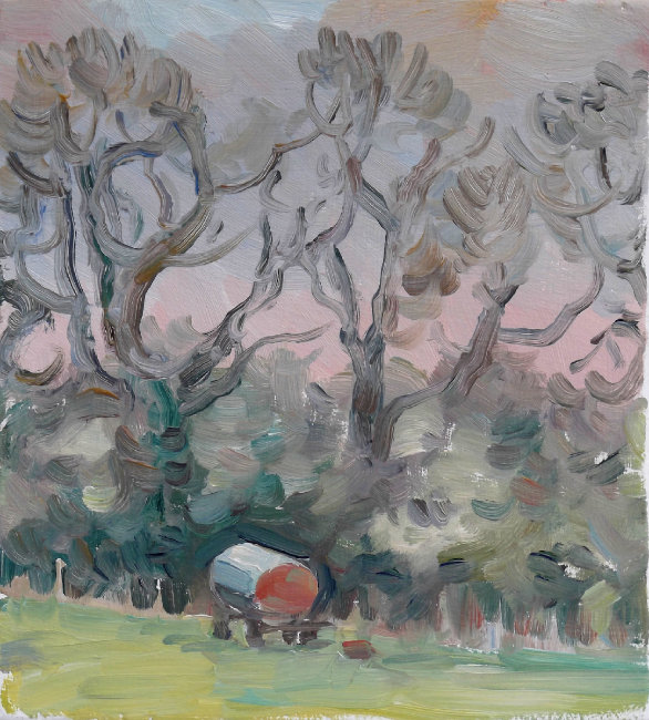 watercarrier and trees, winter